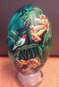 "Sweet Treat" - An Emu egg painted by Mike Jorgenson