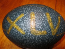 "Go Pack!" - An Emu egg hand painted by Angela Leow
