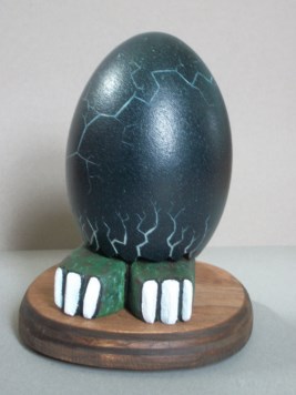 "Touch of Spring" - An Emu egg hand carved by Marsha Hastings