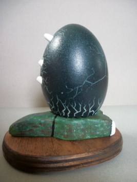 "Hatchling" - An Emu egg carved by Keenan Lampe